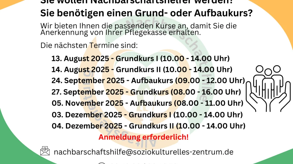 Pflegekurse zur Nachbarschaftshilfe nach §45 SGB XI