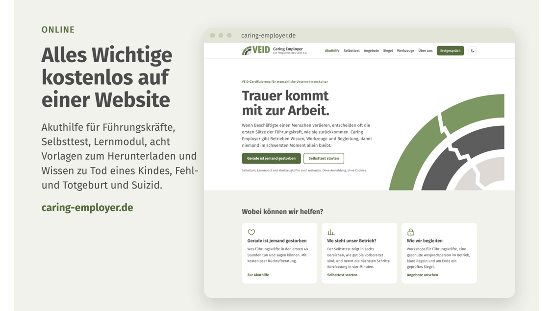 Caring Employer ist online: Trauer am Arbeitsplatz gut begleiten