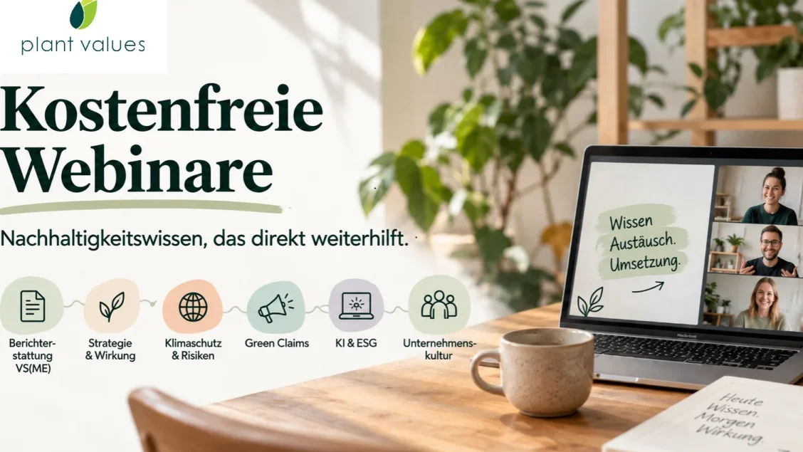 kostenloses Webinarangebot (Nachhaltigkeit, Umwelt, Soziale Nachhaltigkeit u.v.m.)