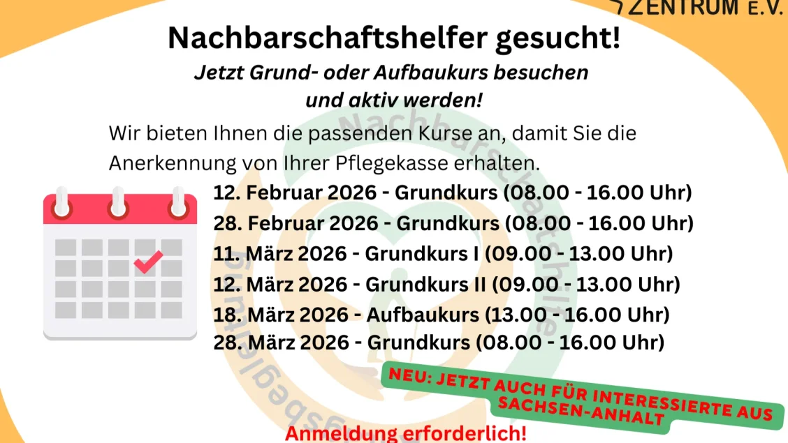 Pflegekurse zur Nachbarschaftshilfe nach §45 SGB XI