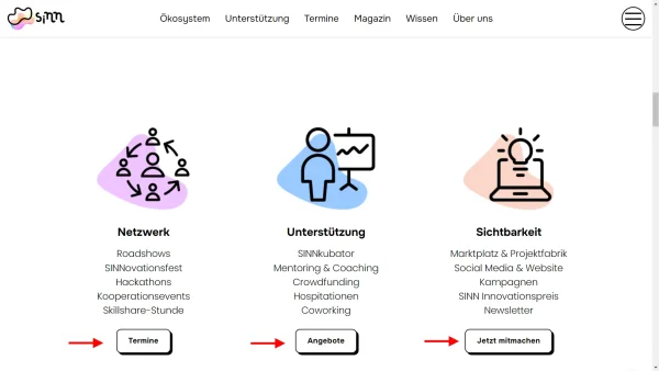 Beispiele für Buttons auf sinn-sachsen.de für Leichte Sprache Beispiele für Buttons auf sinn-sachsen.de für Leichte Sprache